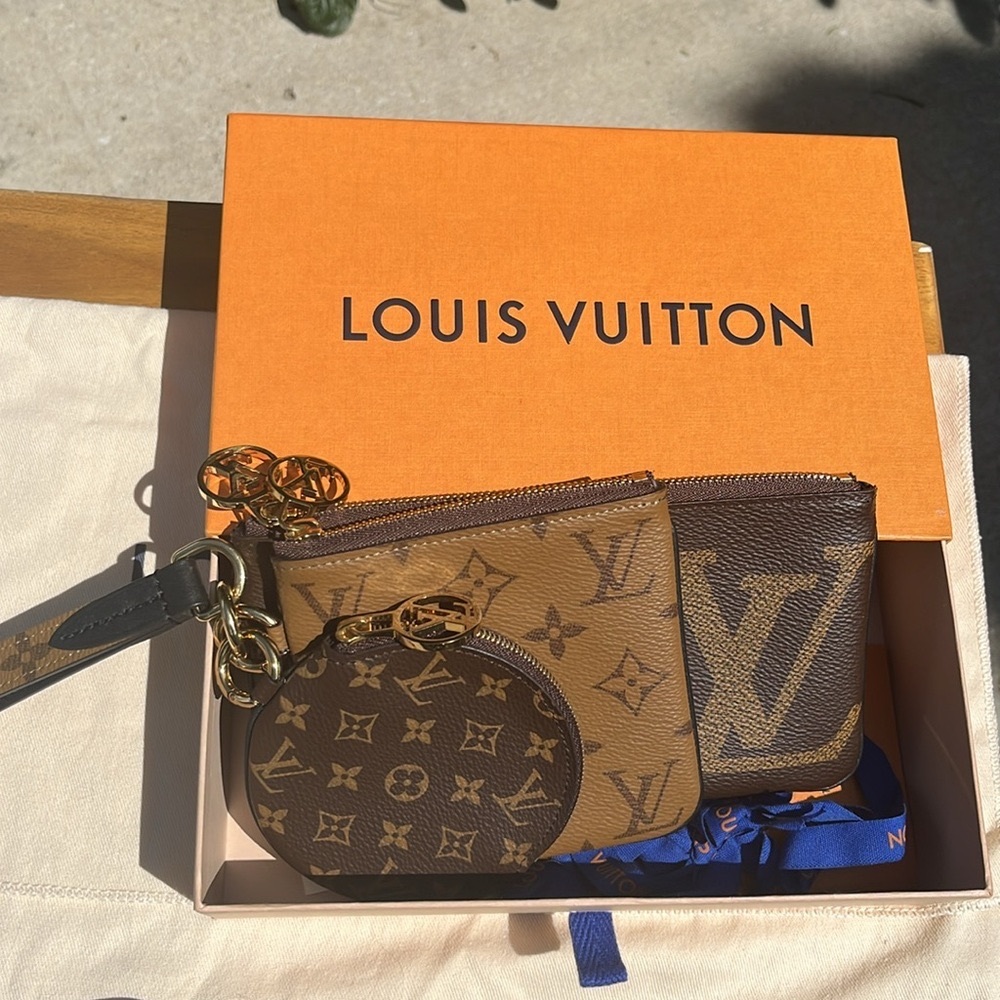 Authentic Louis Vuitton Trio Pouches Set with Box Bag Dust Bag Paperwork